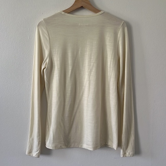 Wool& Merino Wool Long Sleeve Shirt in Ivory size small - Picture 5 of 10